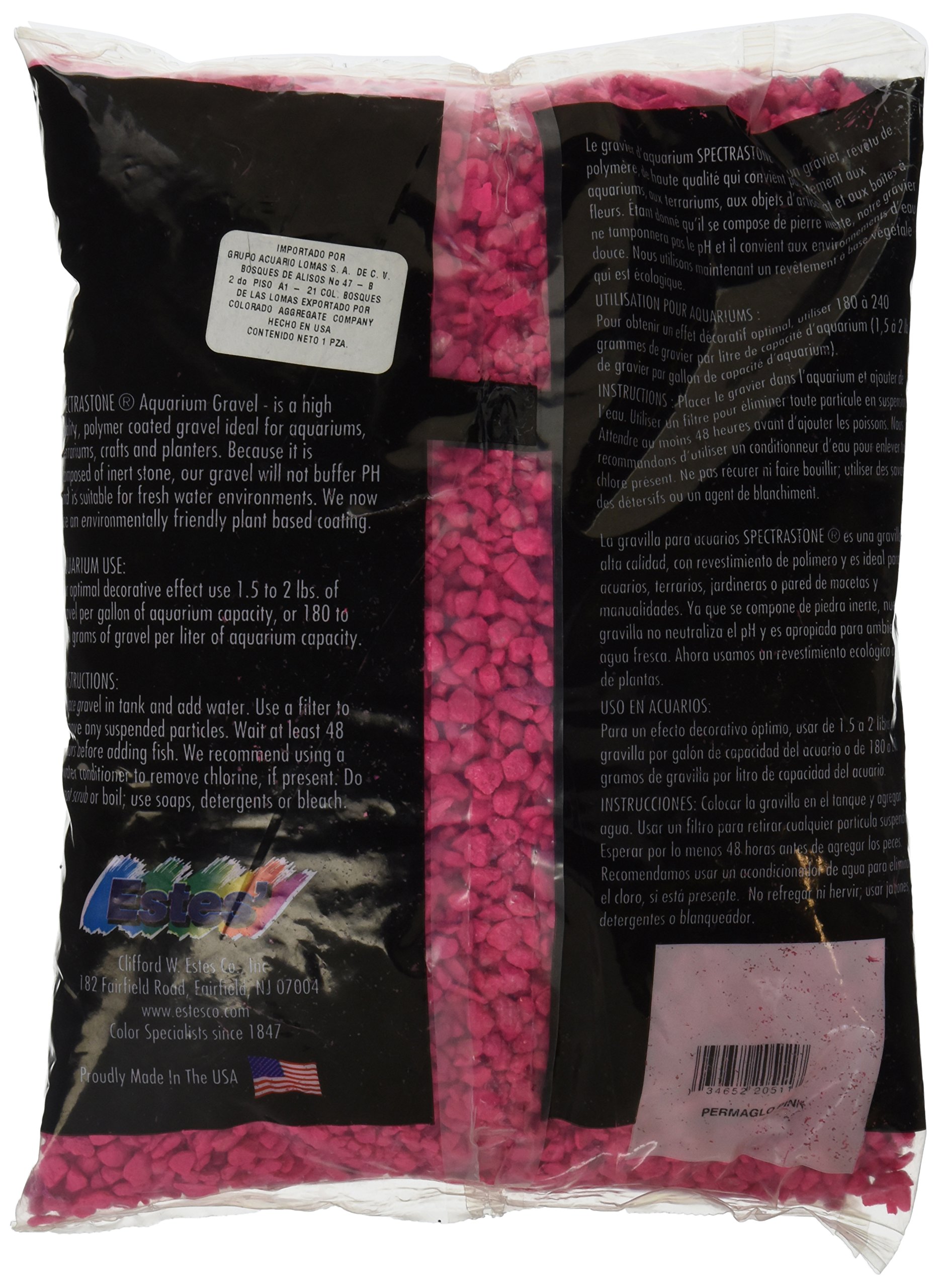 Spectrastone Permaglo Rose Gravier pour Aquarium pour Les Aquariums d'eau Douce, Sac de 2,3 Kilogram