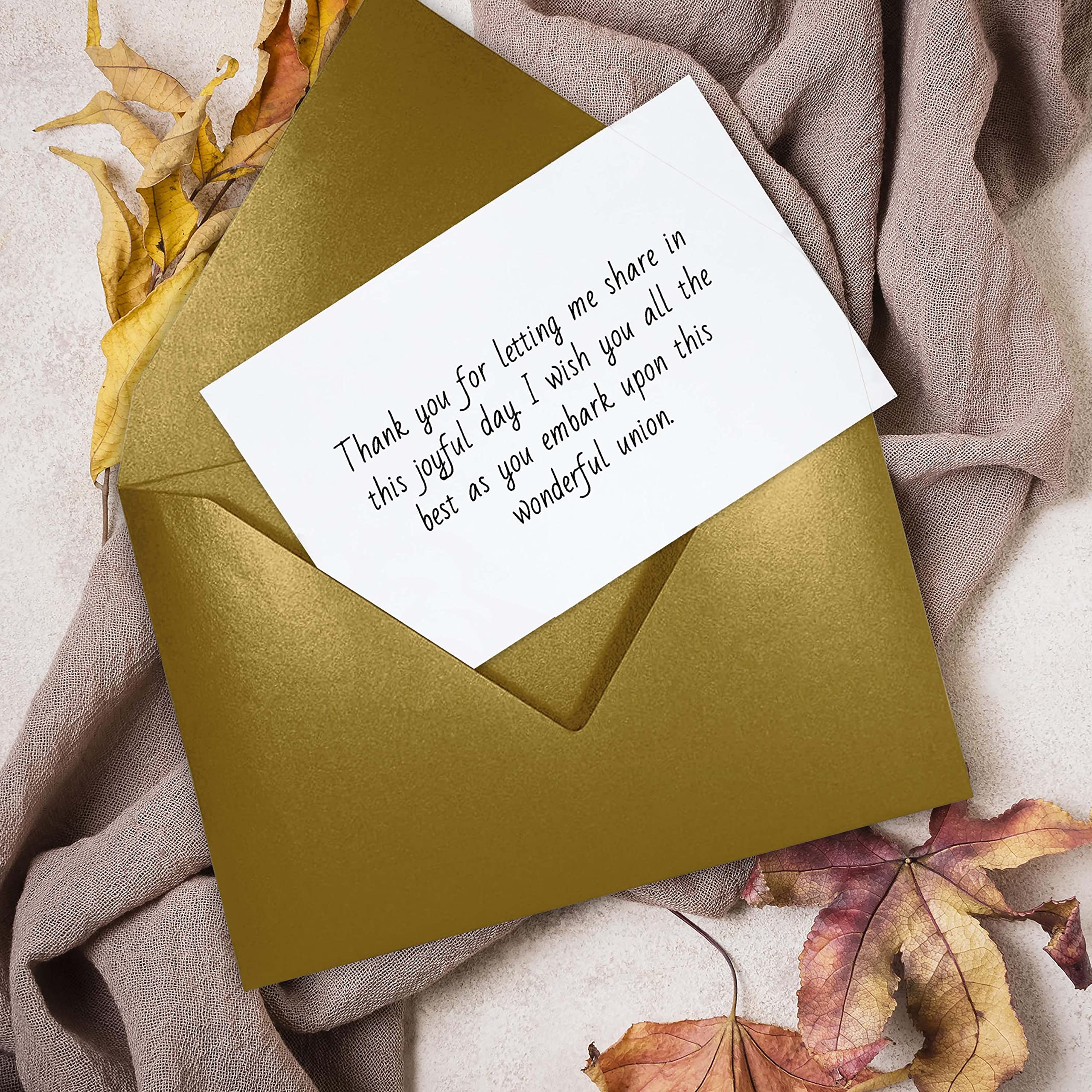 Darling Souvenir A2 Metallic-Gold-Qualitäts-Einladung Umschläge (4 3/8 x 5 3/4) Euro V-Flap 80 LBS Ideal für Hochzeiten, Geburtstag, Einladungen, Babyparty, Brautdusche -Packs & Farben erhältlich