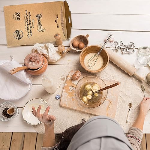 Miniatura 6 de Papel de pergamino resistente para hornear, papel antiadherente de 8.5 x 12 pulgadas, hojas de papel de pergamino precortadas para horno, al vapor,