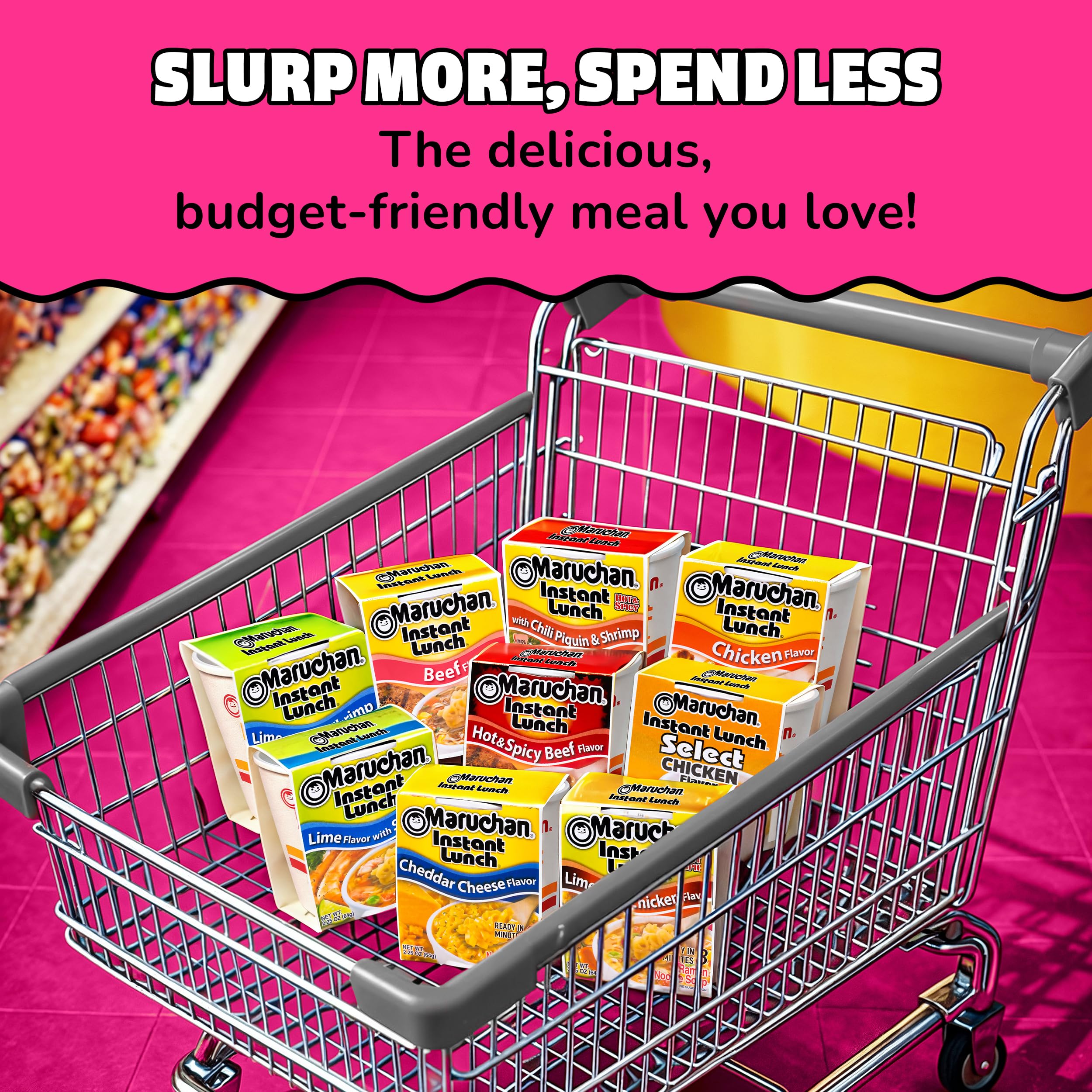 Maruchan Instant Lunch sabor camarones, 2.25 onzas, paquete de 12