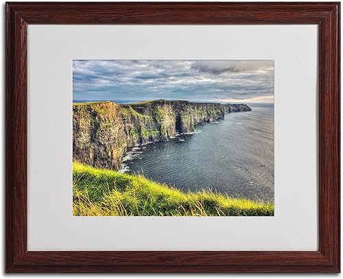 Miniatura 2 de Arte de pared enmarcado Pierre Leclerc 'Cliffs of Moher Ireland' Decoración de pared con marco mate por Trademark Fine Art