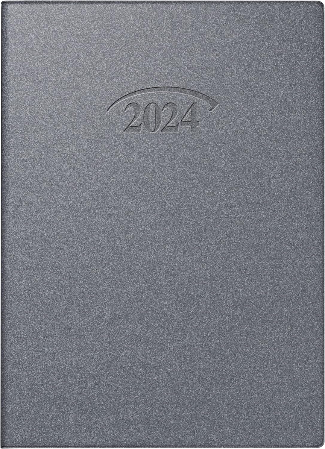 BRUNNEN Tageskalender Modell 736 2024 1 Seite = 1 Tag Blattgröße 10 x 14 cm silberfarben