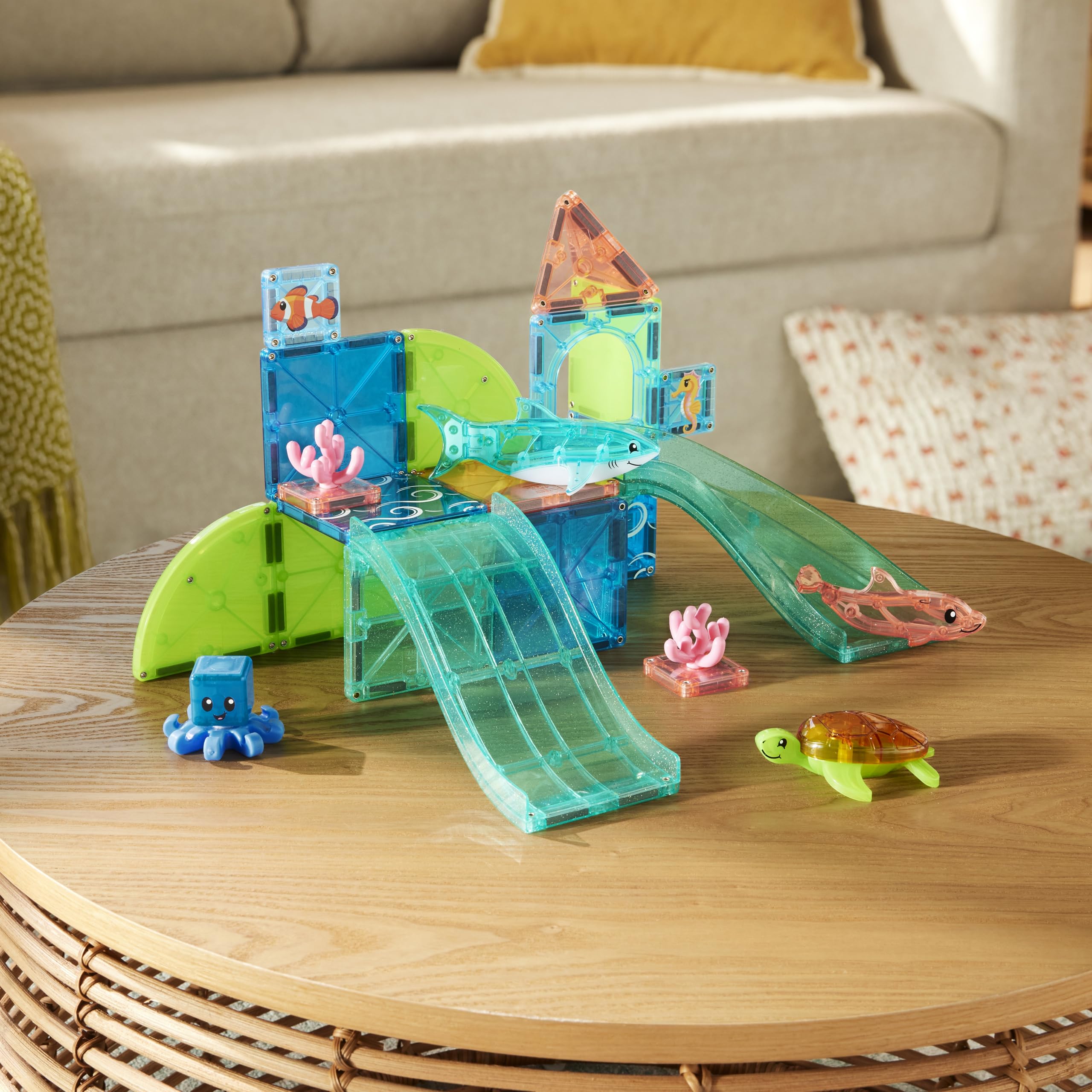 Magna-Tiles Coral Reef 25-częściowy magnetyczny zestaw konstrukcyjny, oryginalna marka magnetyczna
