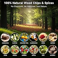 Vista 4 de Juego de Regalo de Astillas de Madera para Fumador de Cócteles de 12 Sabores para Hombres - Canela, Clavo, Cáscara de Naranja, Cardamomo, Rosa