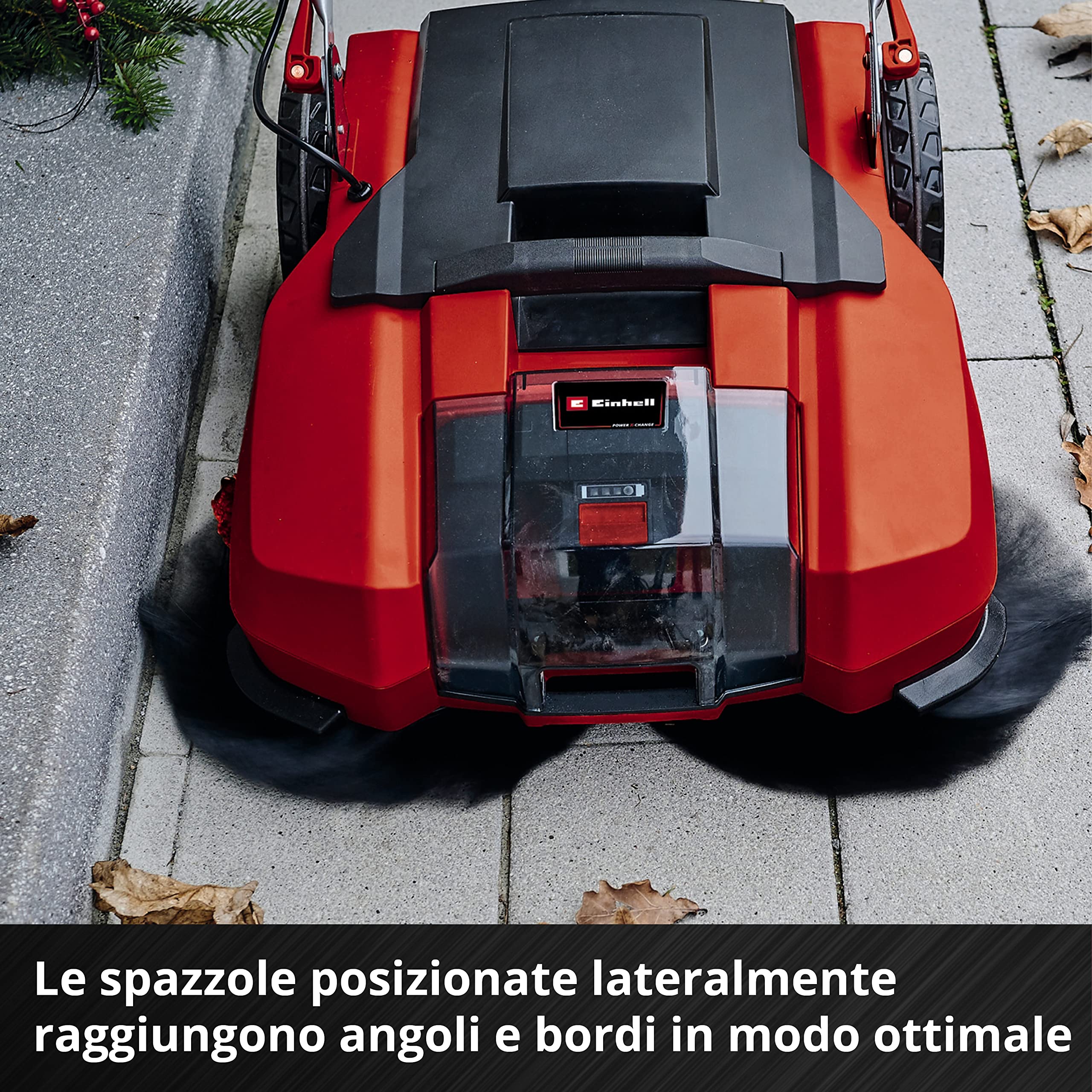 Einhell Spazzatrice A Batteria Te-Sw 18/610 Li-Solo Power X-Change (Ioni Di Litio, 18 V, Contenitore Per Sporcizia Da 20 Litri, Posizione Di Parcheggio, Guarnizione Amovibile, Interruttore On/Off)
