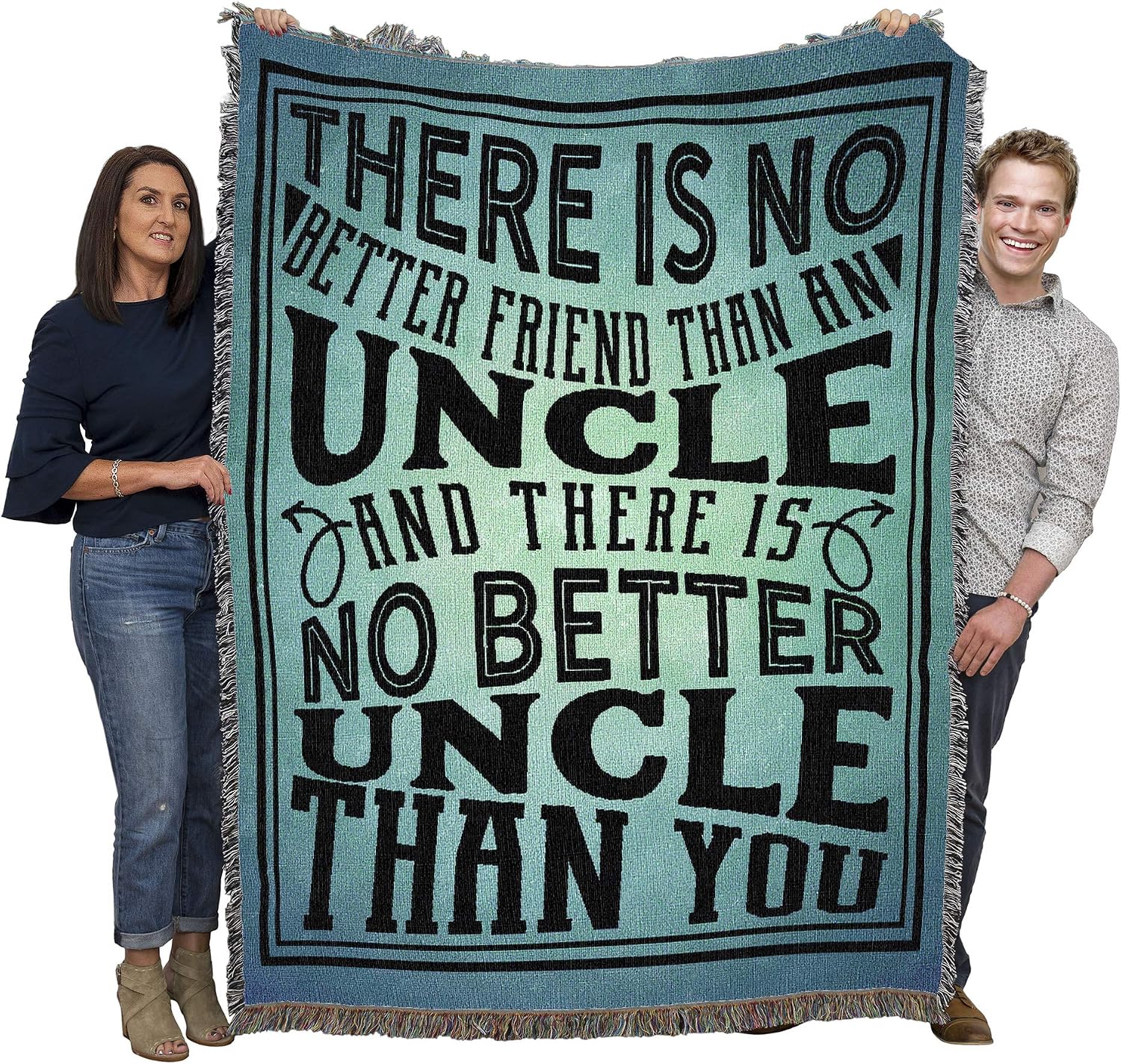 There is No Better Friend Than an Uncle Blanket - Gift Tapestry Throw Woven from Cotton - Made in the USA (72x54)