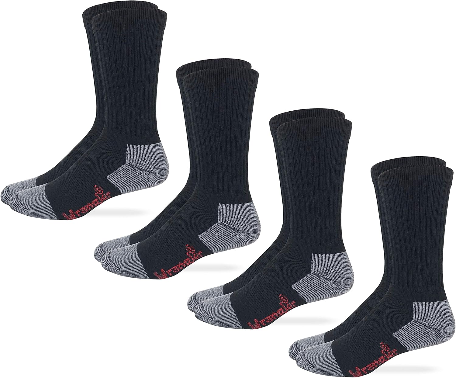 Wrangler Mens Cotton Full Cushion Crew Work Boot Socks 4 Pair Pack