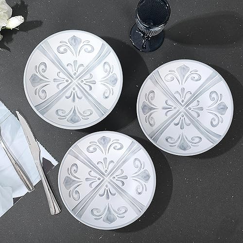 Miniatura 5 de Cuencos de melamina para cereales, cuencos de sopa de 26 onzas, juego de 6 cuencos de plástico con textura en relieve, aptos para lavavajillas,