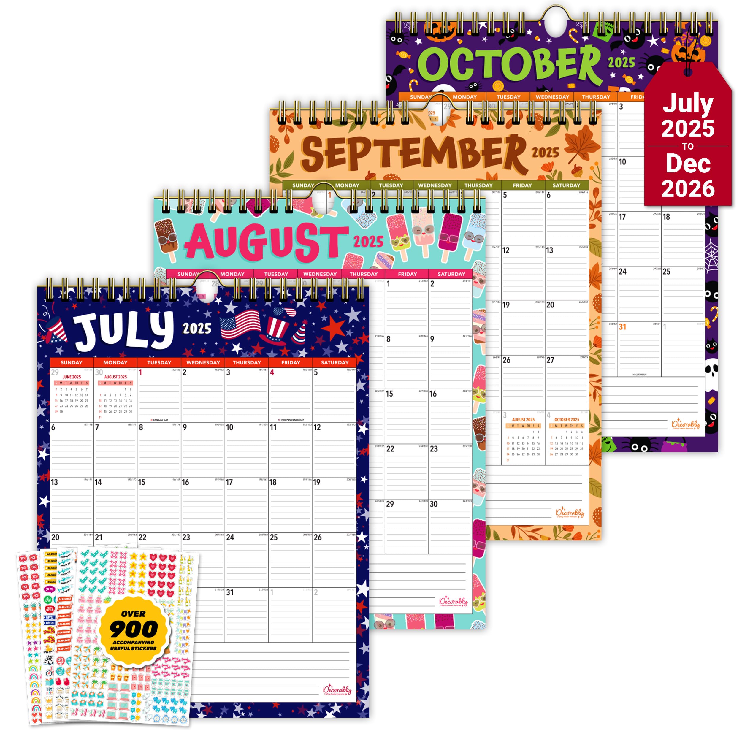 Amazon.com: Decorably 18 Months Colorful Hanging Wall