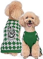 Harry Potter Slytherin Dog Sweater Large - Officially Licensed Hogwarts House Pet Sweater, Breathable Acrylic Dog Apparel