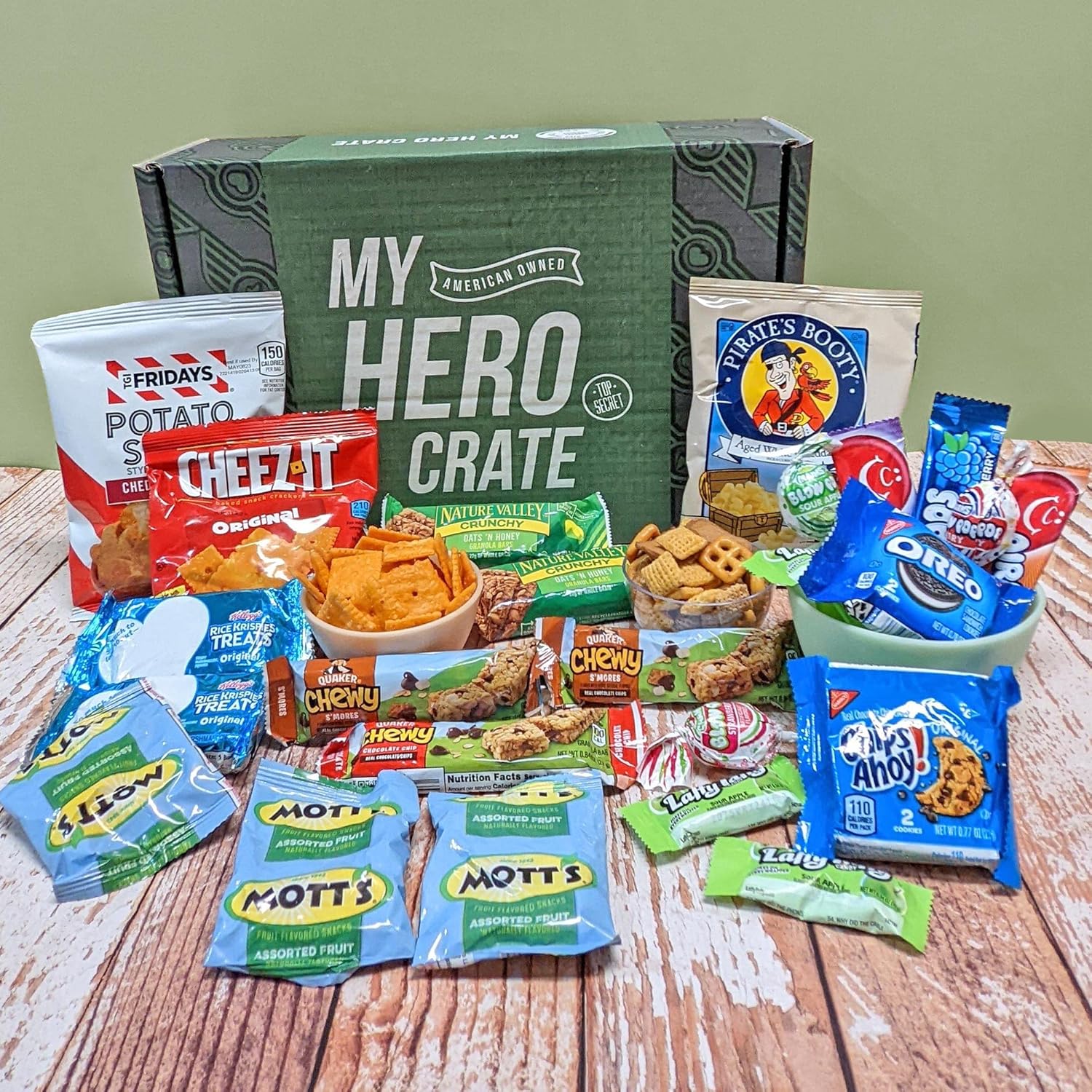 ULTIMATE VALUE Snack Box Care Package for Military ( 45 Count Classic Snack Assortment ) Cheez-Its, Rice Krispies Treats, Chex Mix, Blow Pops, Laffy Taffy, Airheads, Oreos & More - My Hero Crate