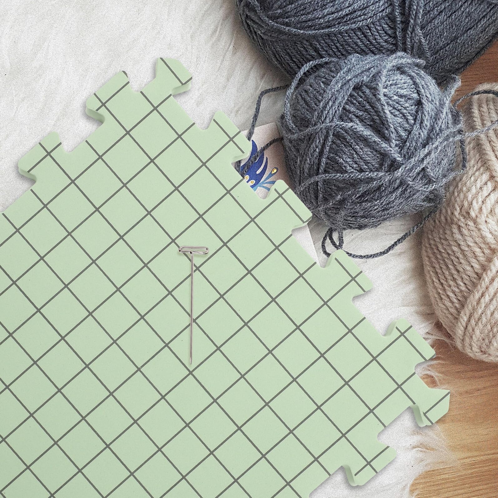 Zerodeko Tappetini in Schiuma per Bloccaggio Lavori Maglia e Uncinetto Pad Leggero e Portatile per Fissaggio Ago Superficie Compatta per Artigianato e Protezione Punte Ago
