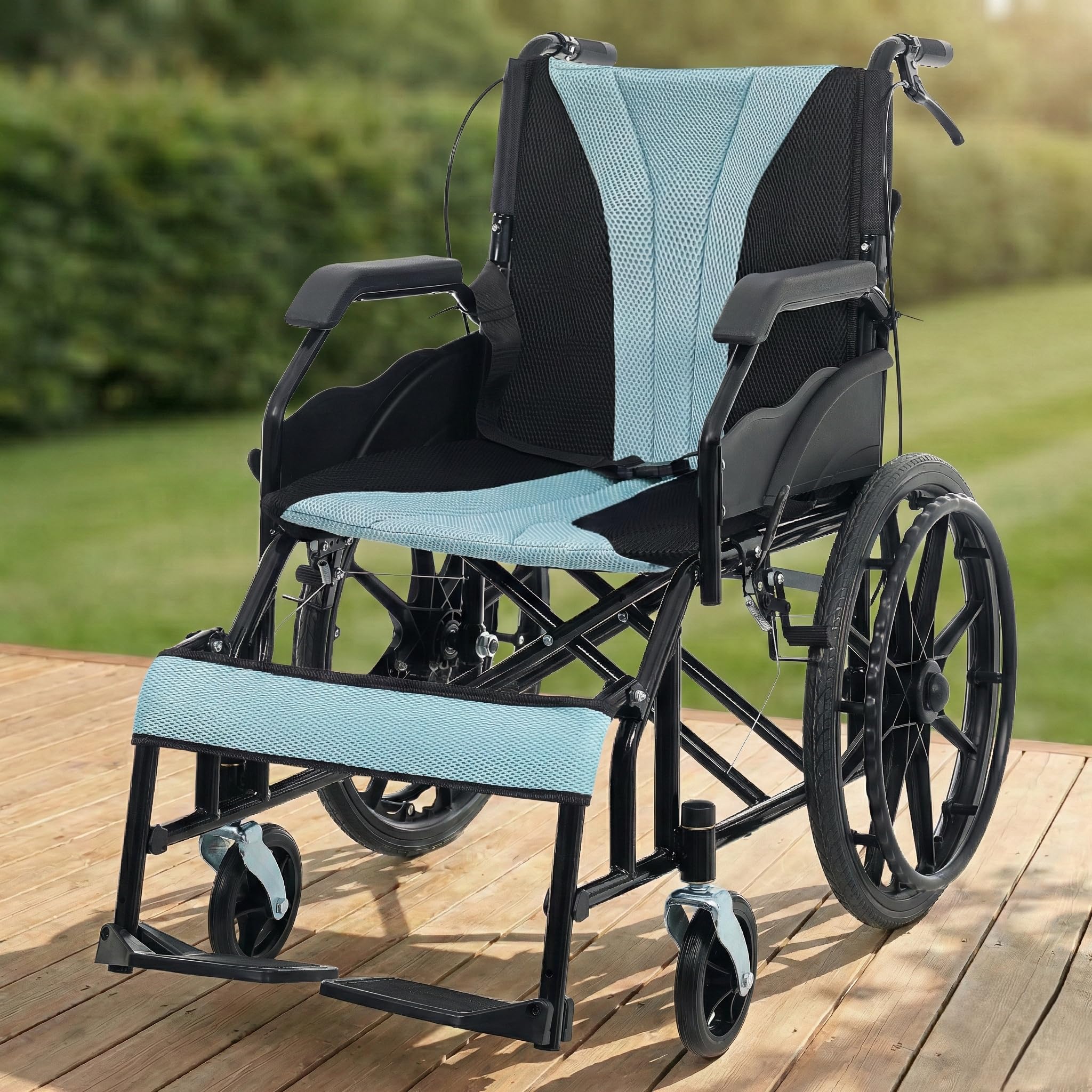 Amazon | 車椅子 車いす 軽量 折りたたみ コンパクト 自走式車椅子