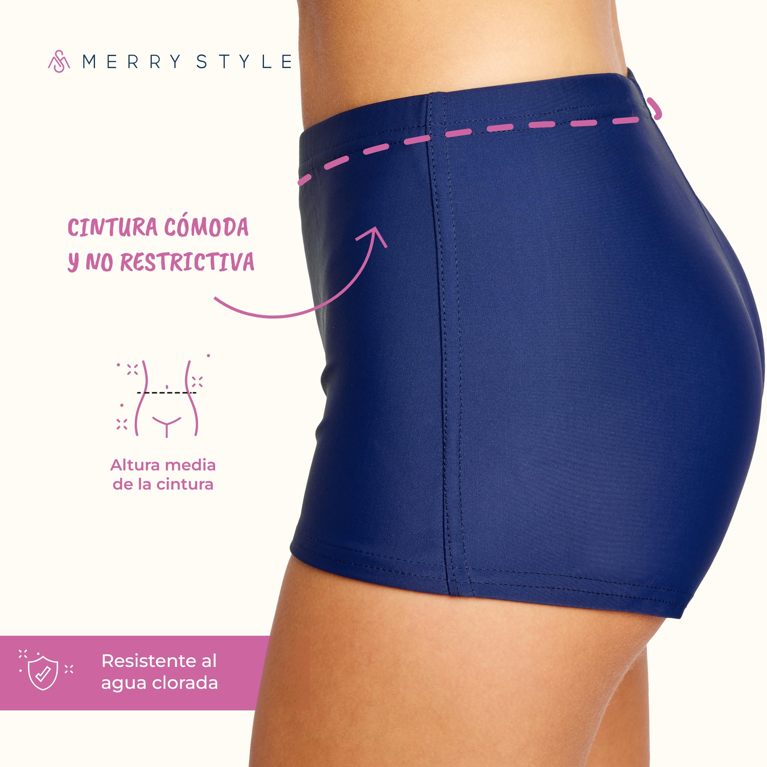 Merry Style Shorts Bañadores Deportivos para Mujer Trajes de Baño Shorts de Natación Bikini para Playa Piscina Deporte Bragas Modelo L23L1 — view 5