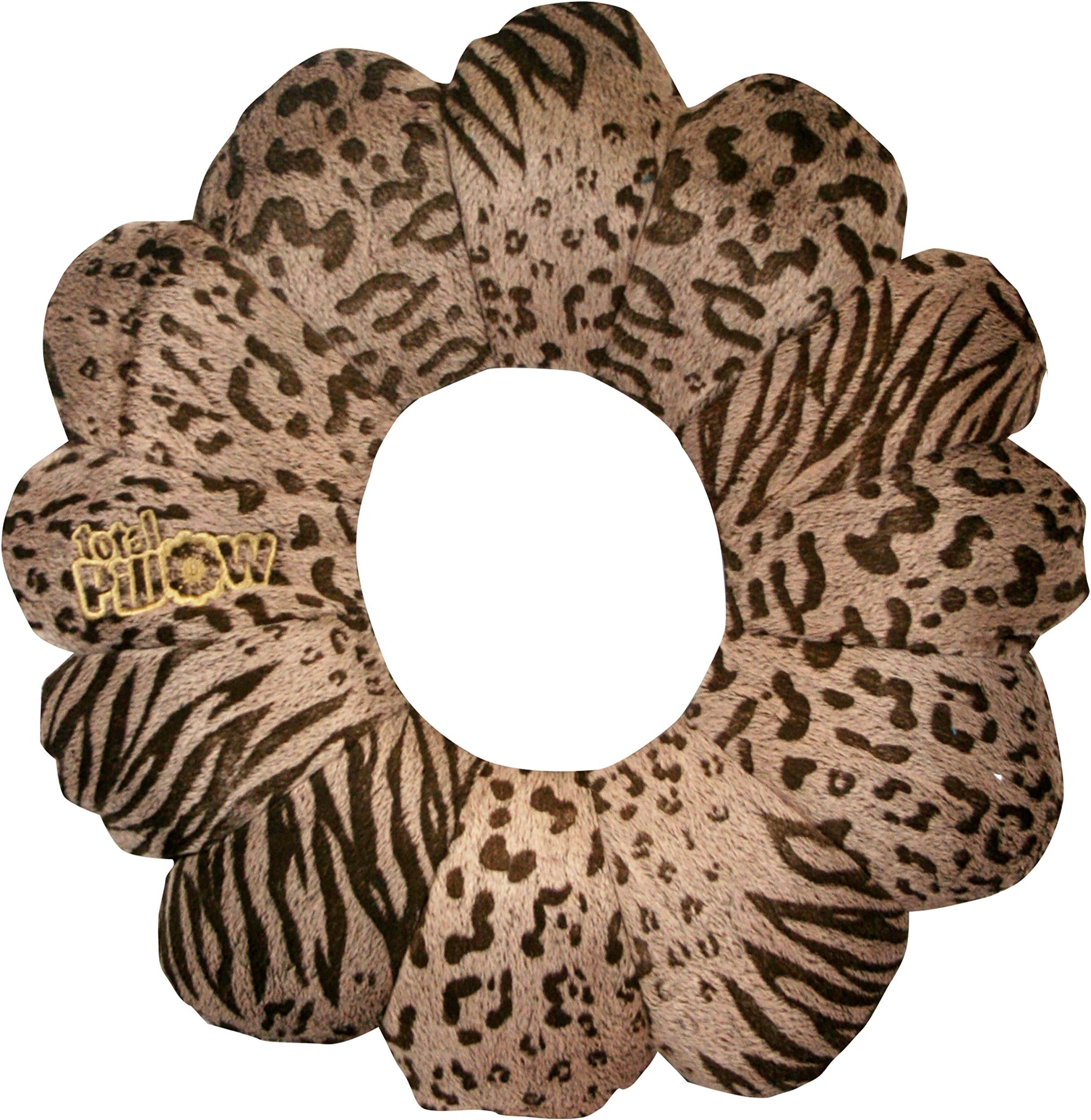 Total Pillow 2016 Exclusive Design - Microbead Travel Pillow or Use at Home to Support Your Neck, Back and Knees - Luxe Leopard