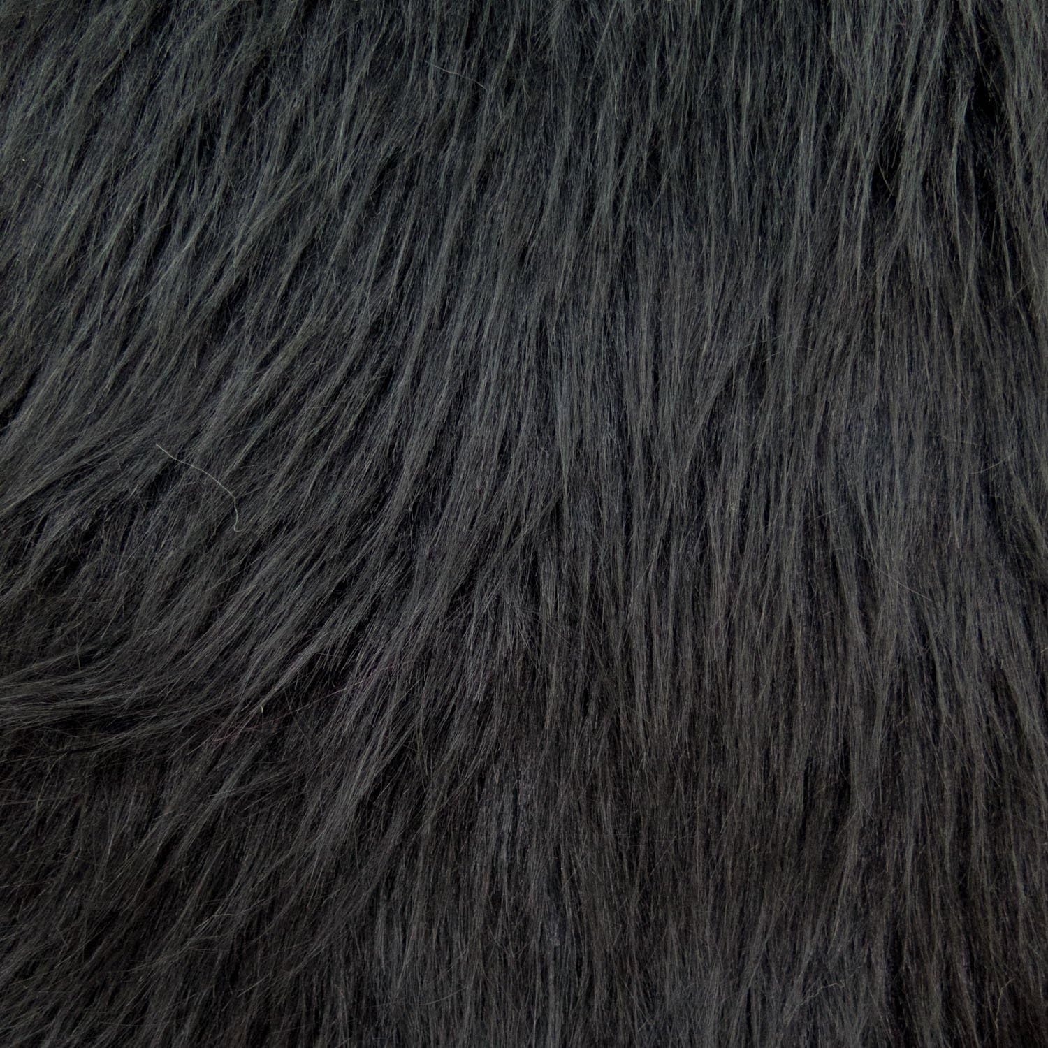 Faux Fake Fur Solid Bonded Shag 60 Inch Fabric by The Yard (F.E.®) (Black)