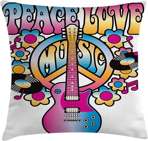 Vista 180 de Ambesonne Orient - Funda de cojín para cojín, diseño floral tradicional de Oriente Medio, clásico, bohemio, antiguo, cultura persa, funda