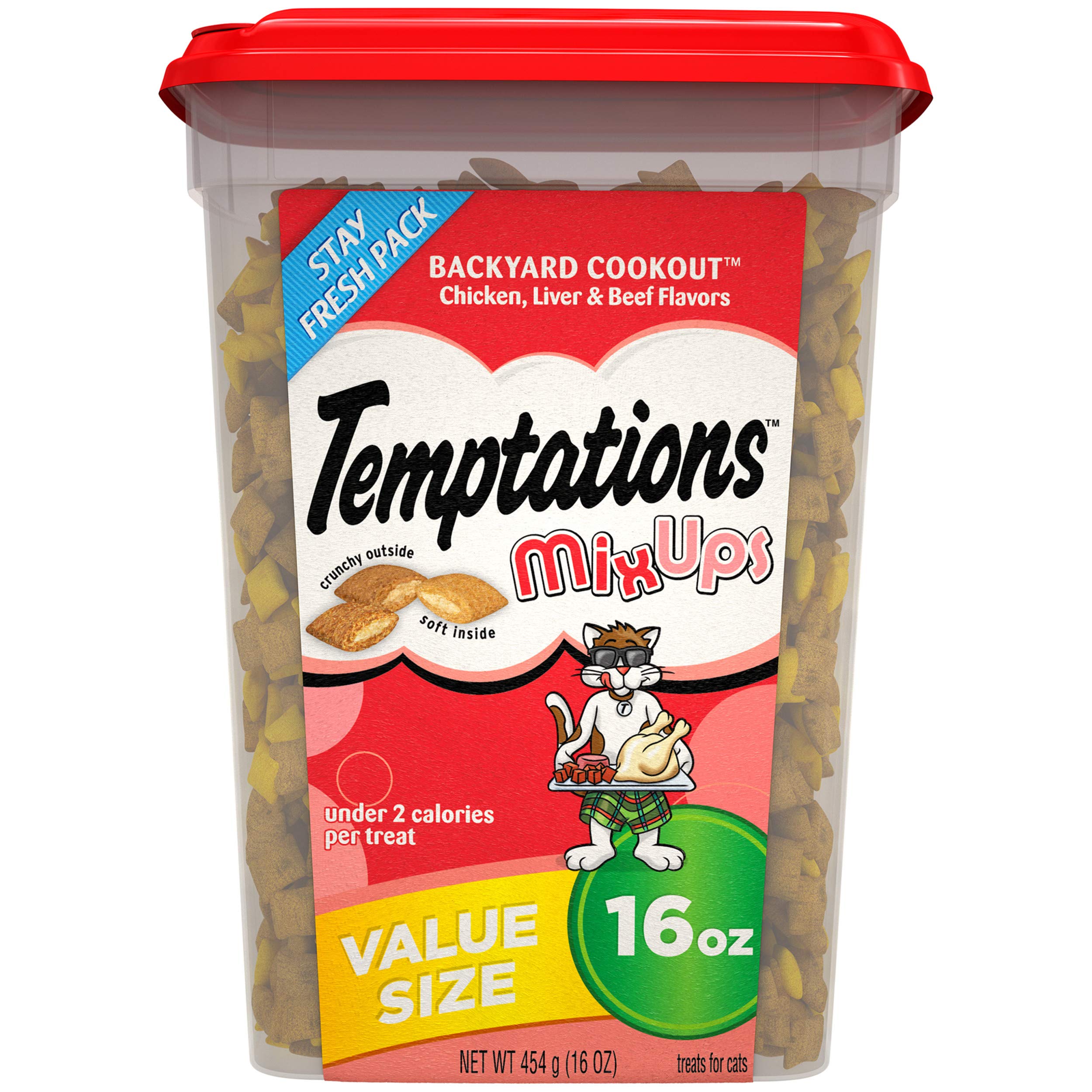 TEMPTATIONS MixUps Crunchy and Soft Cat Treats, 16 oz.