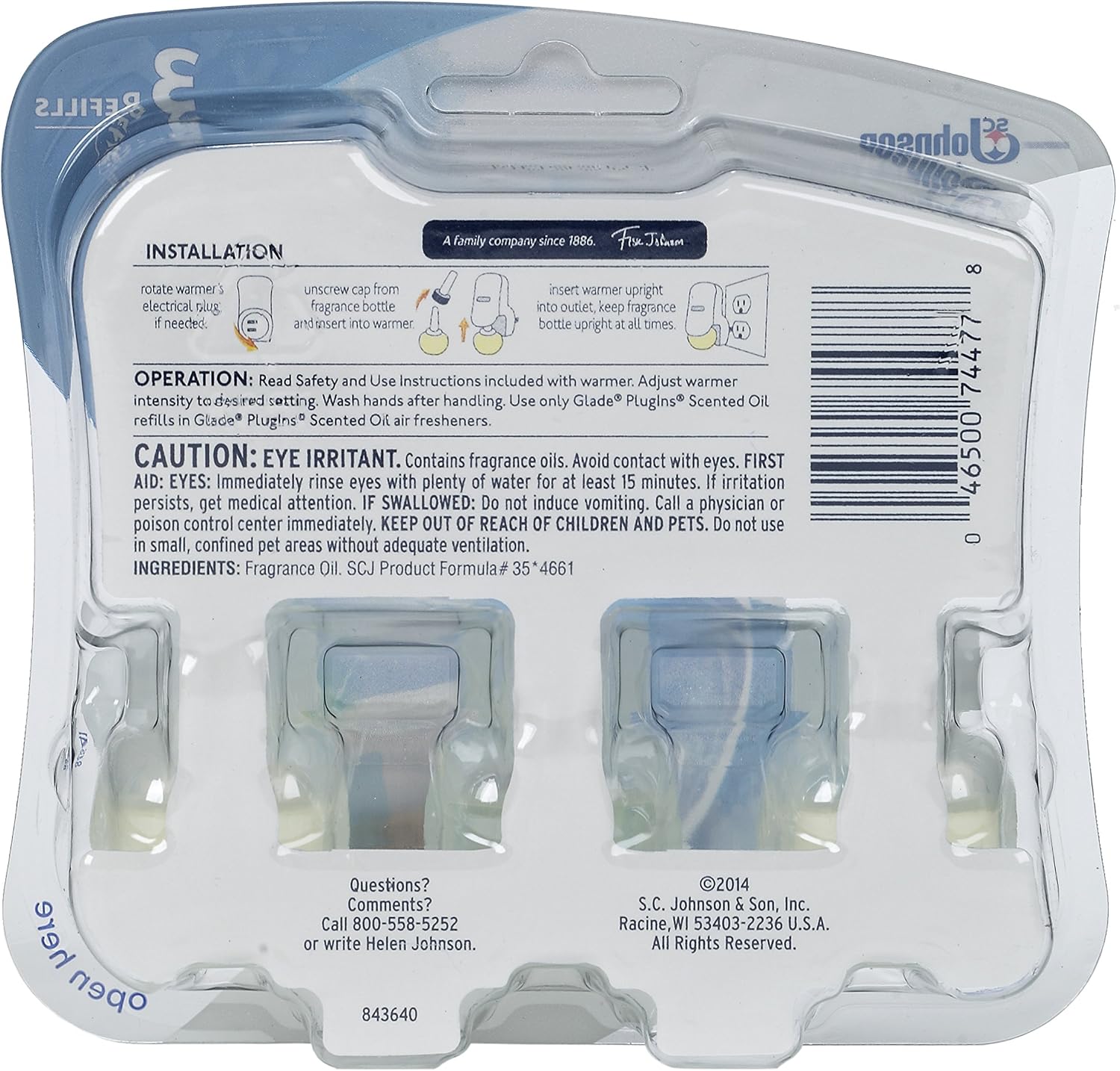 Glade Plugins Scented Oil Refill, Clean Linen, 2.01 Fluid Ounce
