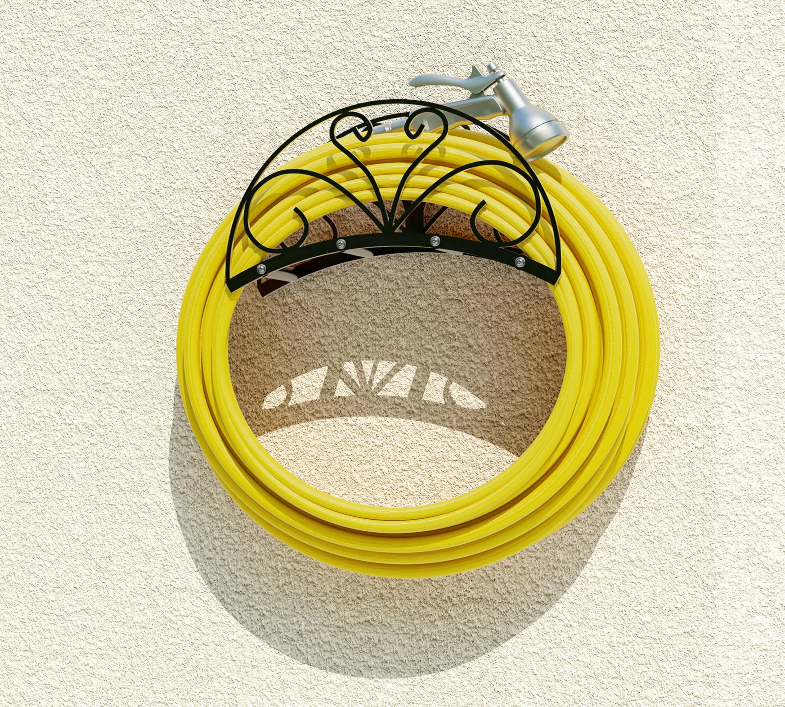 Fire Beauty Hose Holder,Water Hose Holder,Solid Metal Hose Hanger,Wall Mount Decorative Garden Hose Storage,Hose Reel Hose Organizer for Outside Yard