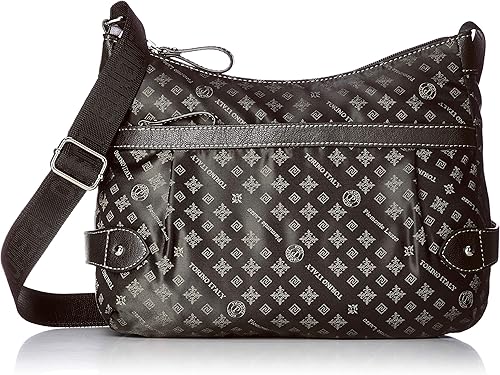 Amazon ピエモンテ ルッソ ジャガード ブランドロゴを織り込んだ撥水ななめ掛けショルダーバッグ 4561 チョコ ショルダーバッグ