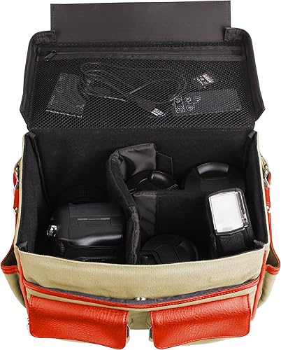 Miniatura 4 de Bolsa de lona para cámara para fotógrafos hecha para Nikon Coolpix P950 P900 W150 A1000 B600 P1000 B500 (beige naranja)