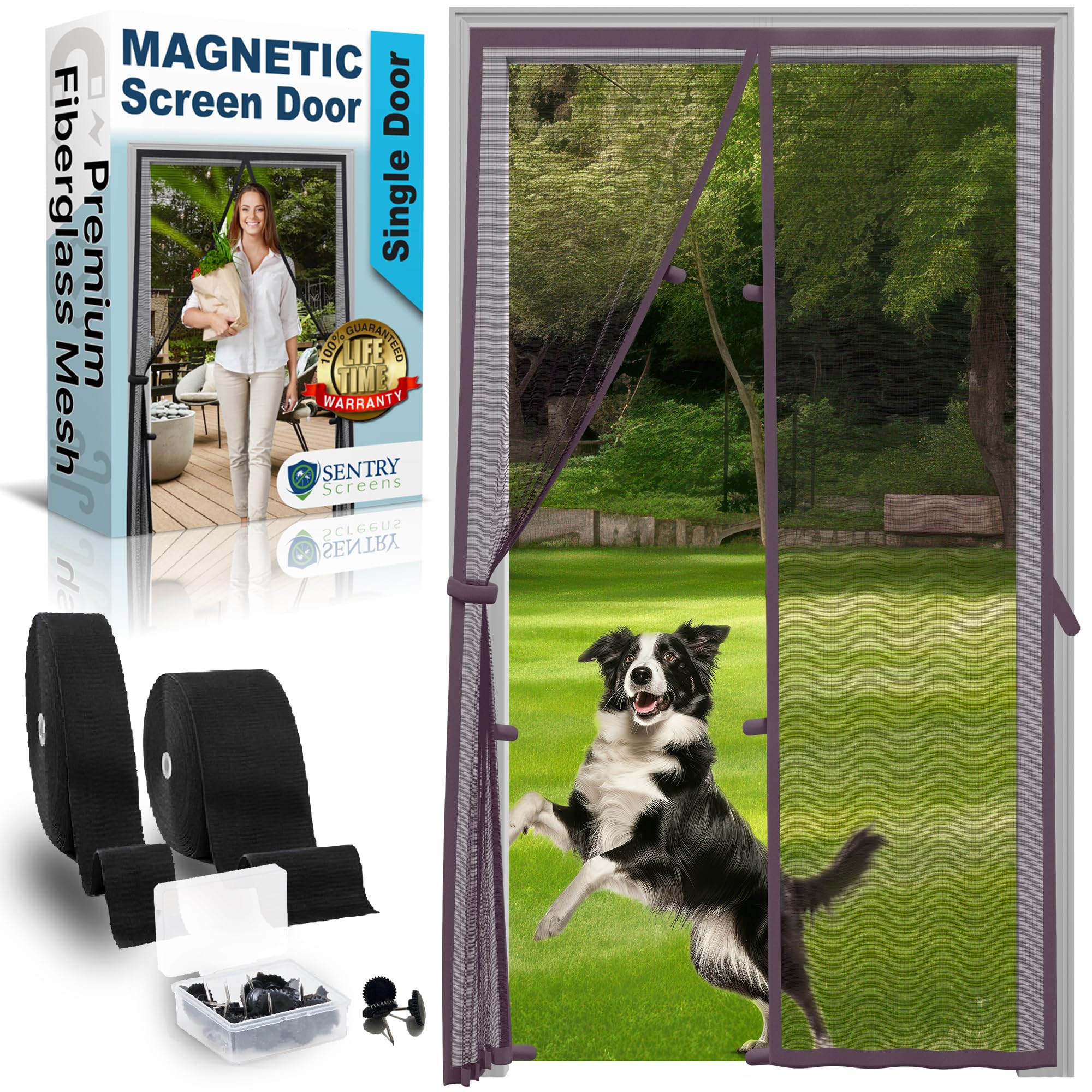 Yoページ　メッシュドア Fiberglass Mesh Magnetic Screen Door – Heavy Duty Self-Closing