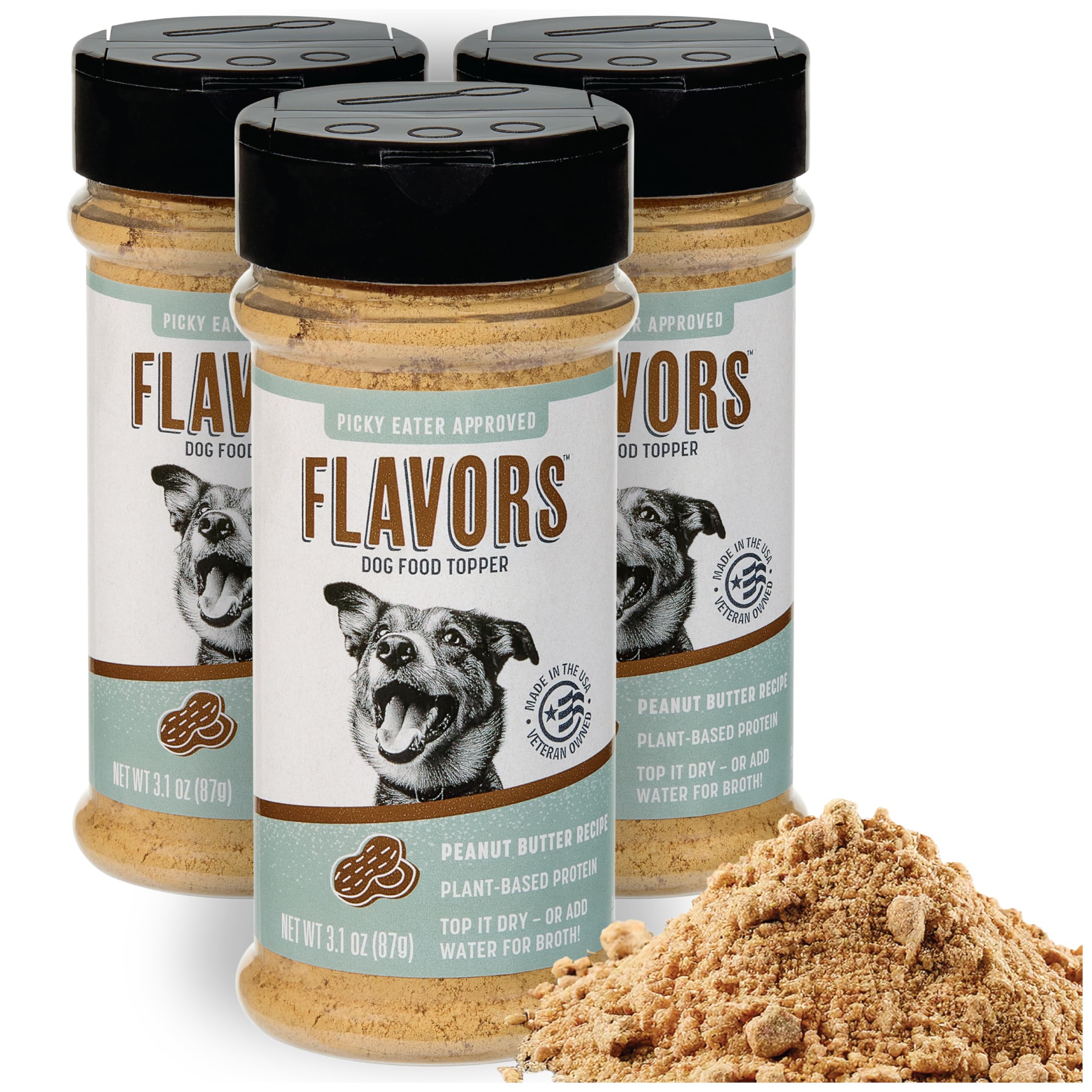 BEAUMONT BASICS Flavors Dog Food Topper, Freeze-Dried, Grain-Free, (3 Pack), 3.1 oz - Peanut Butter Recipe