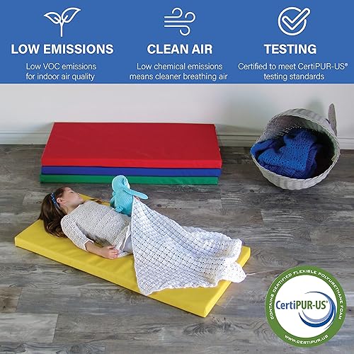 Miniatura 10 de FDP SoftScape Sleepy Time 12269-AS - Tapete infantil de espuma no plegable para siesta (paquete de 4 unidades) y American Baby Company 100% algodón