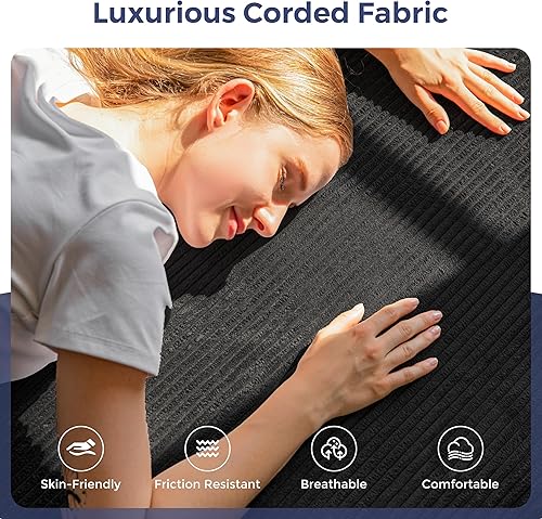 Miniatura 8 de MAXYOYO Sofá cama biplaza, sofá plegable 4 en 1, sofá de piso en una caja con 2 portavasos, sofá convertible sin hueso, silla reclinable plegable