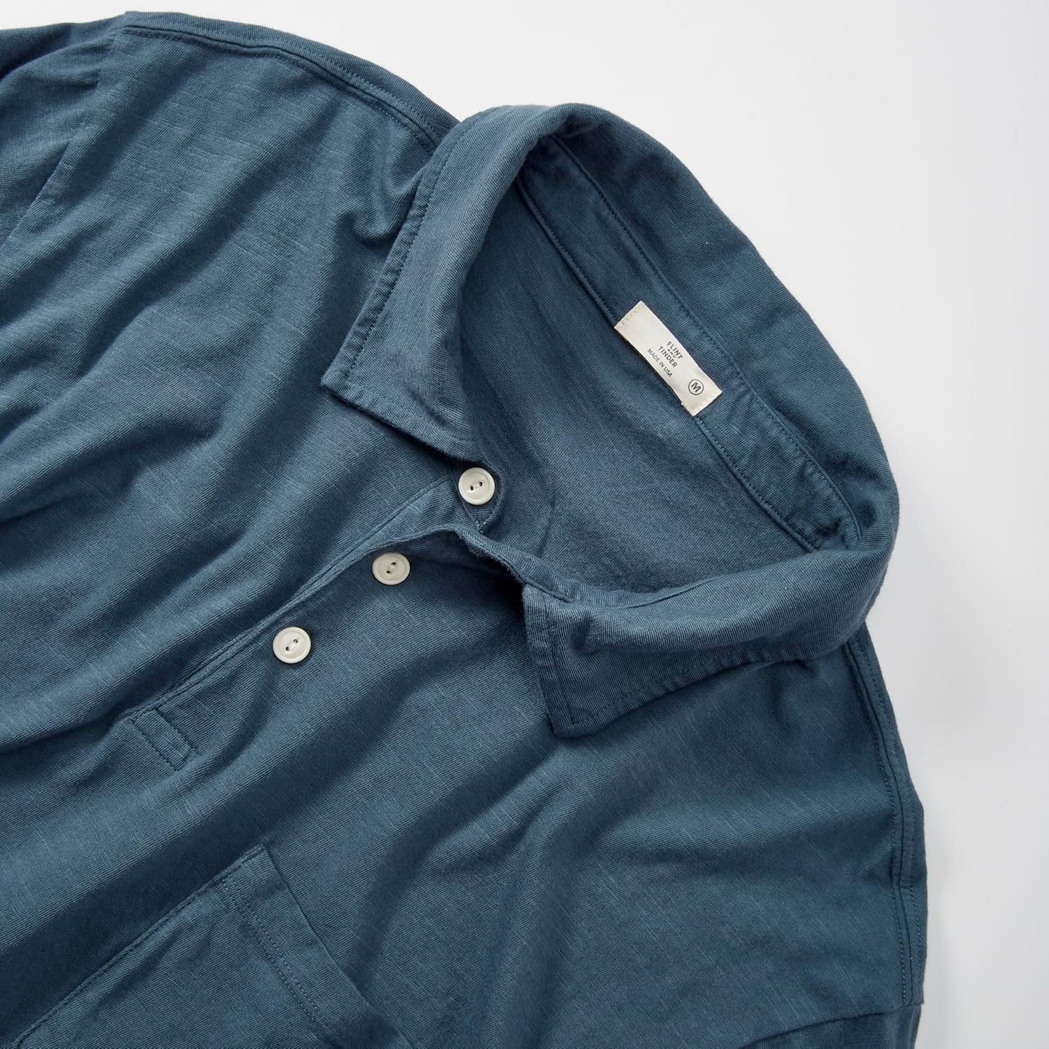 Huckberry Flint & Tinder The Vintage Slub Polo Shirt, Soft and Durable Polo Shirt with Chest Pocket - Made in The USA