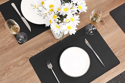 Miniatura 3 de Manteles individuales lavables de cuero, impermeables, resistentes al calor, fáciles de limpiar, para mesa de comedor, juego de mesa de cocina (6,