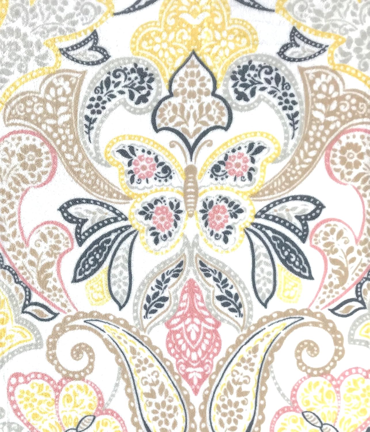 Serafina Home Throw Blanket: Velvelty Soft, Durable Fleece Accent for Bed or Couch (Yellow Paisley, 50 x 70 inches)