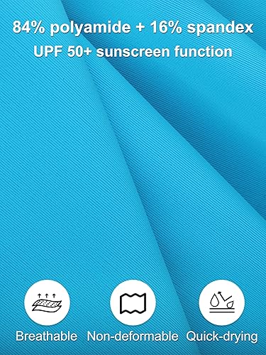 Miniatura 3 de Poroka Paquete de 2 camisetas de natación de manga larga UPF 50+ para niñas y niños pequeños, camiseta deportiva ligera para deportes al aire libre