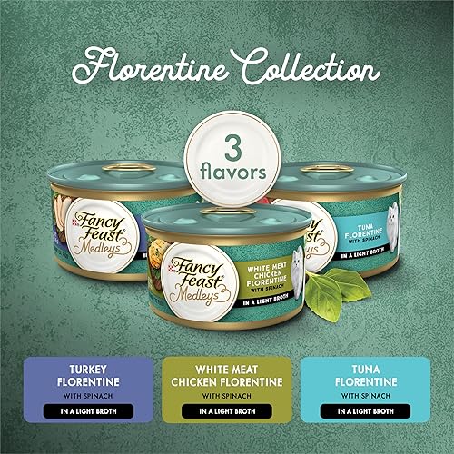 Miniatura 2 de Purina Fancy Feast, Paquete de comida gourmet húmeda para gatos, (24), 3 oz en latas, Florentino