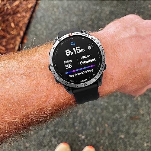 Miniatura 6 de Anillo de bisel compatible con Garmin Fenix 7 Sapphire SolarFenix 7 Solar, anillo de bisel de acero inoxidable, cubierta adhesiva antiarañazos y