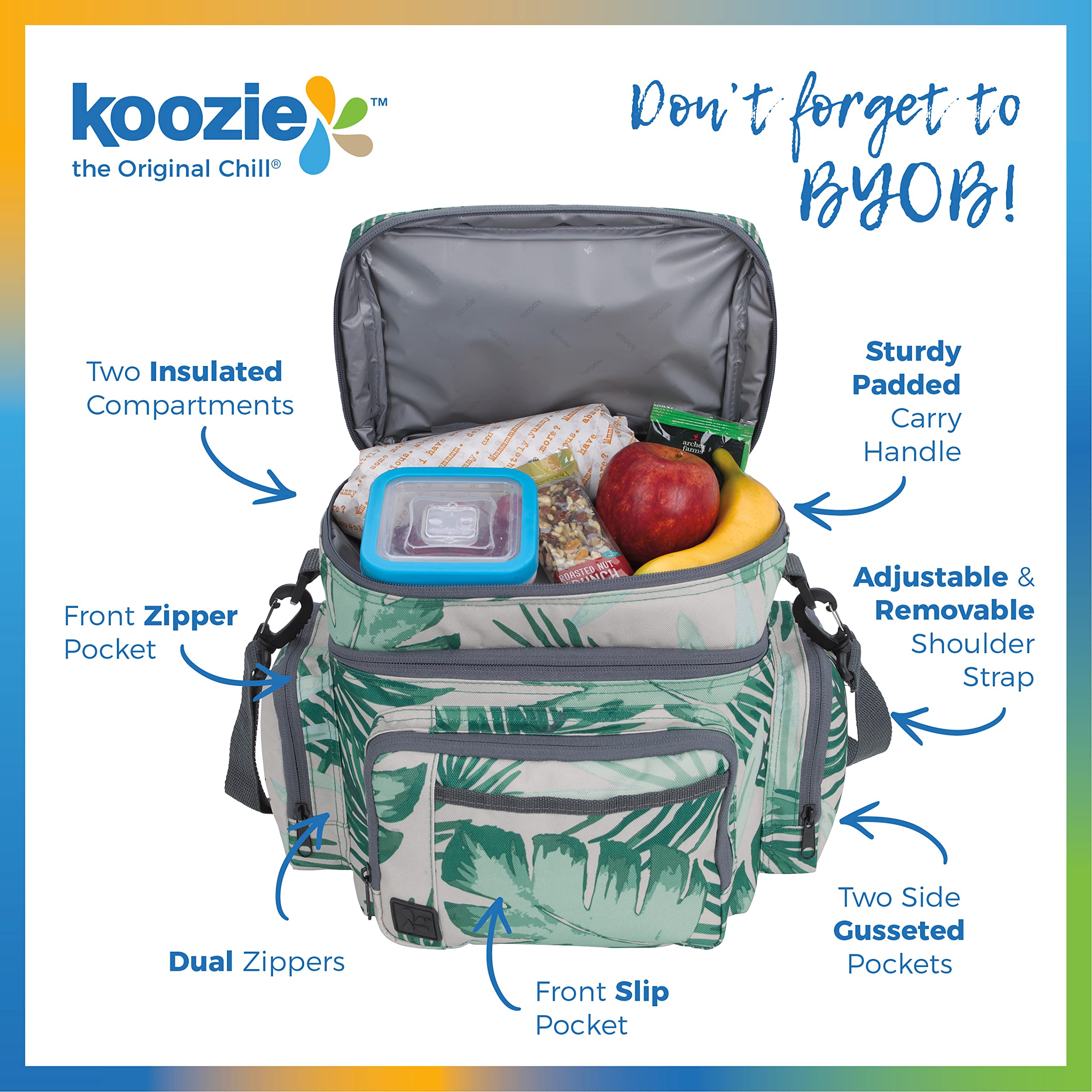 Amazon.com: KOOZIE Dual Compartment Cooler Lunch Bag for Women
