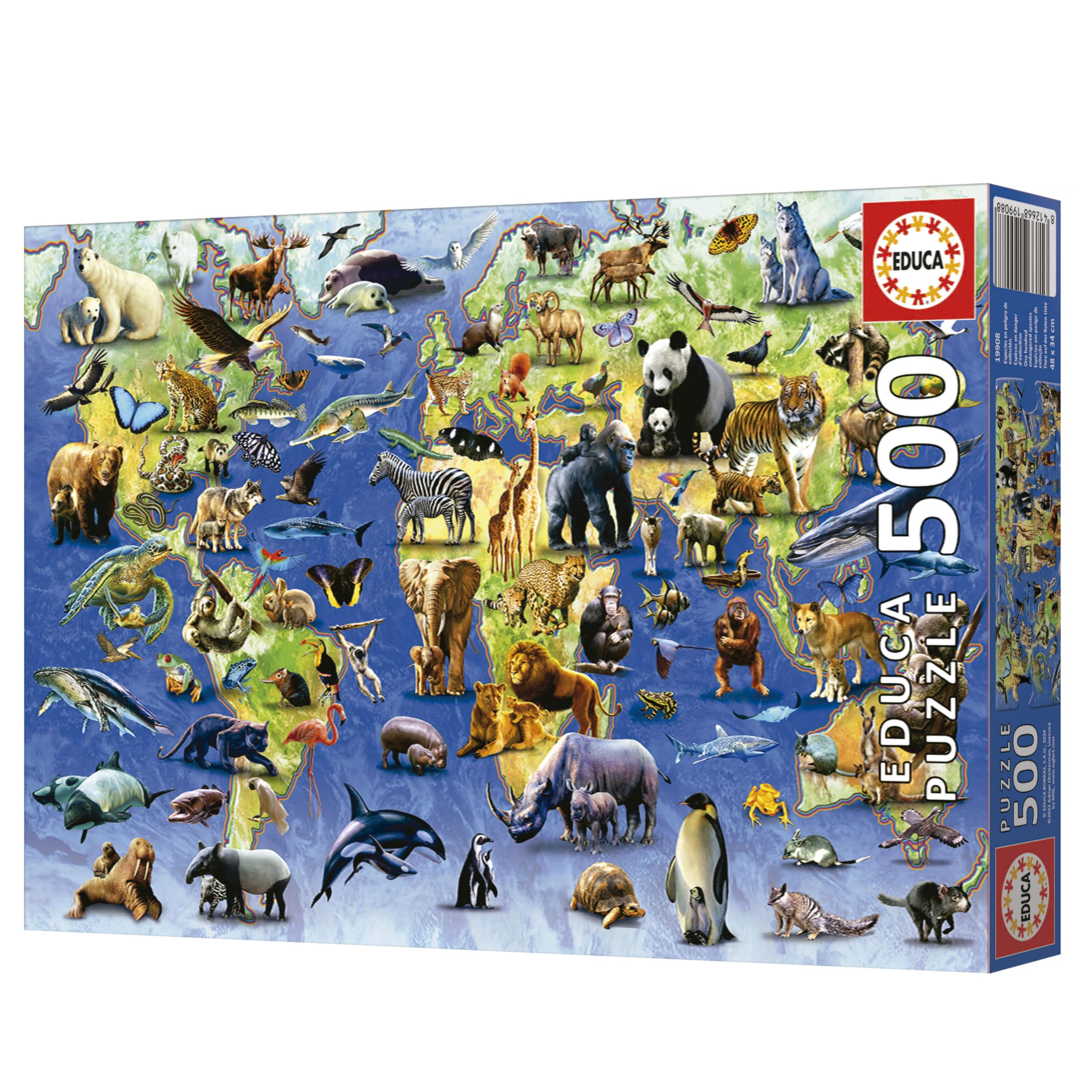 Educa Puzzel met 500 delen voor volwassenen, teddyberen, inclusief lijm Fix puzzel, afmetingen: 48 x 34 cm, vanaf 11 jaar (20242