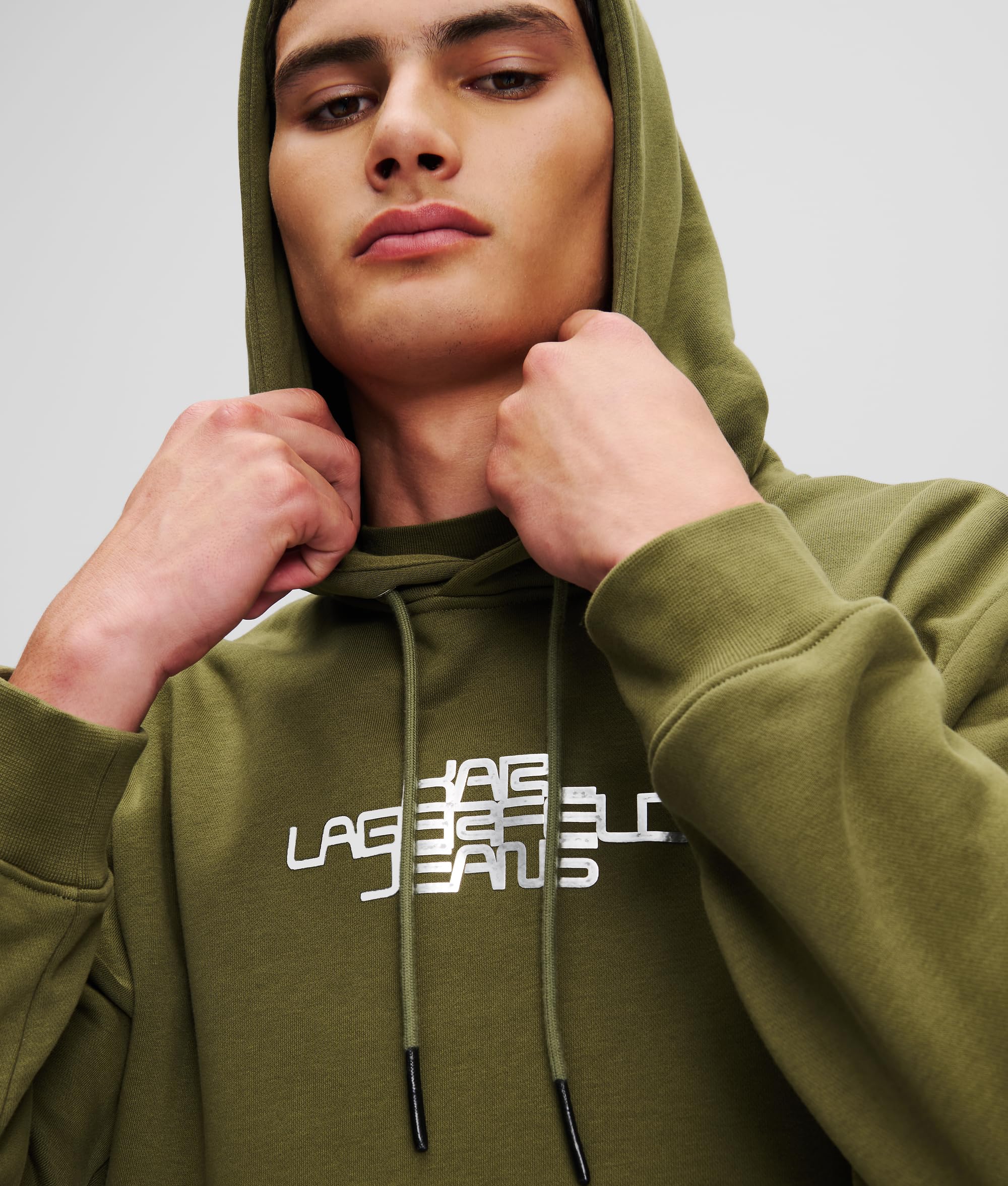 Karl Lagerfeld Jeans Hombre Regular Foil Logo Hoodie