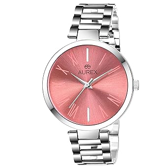 Aurex Awesome Analog Pink Dial Womens and Girls Watch (AX-LR112-PKC)