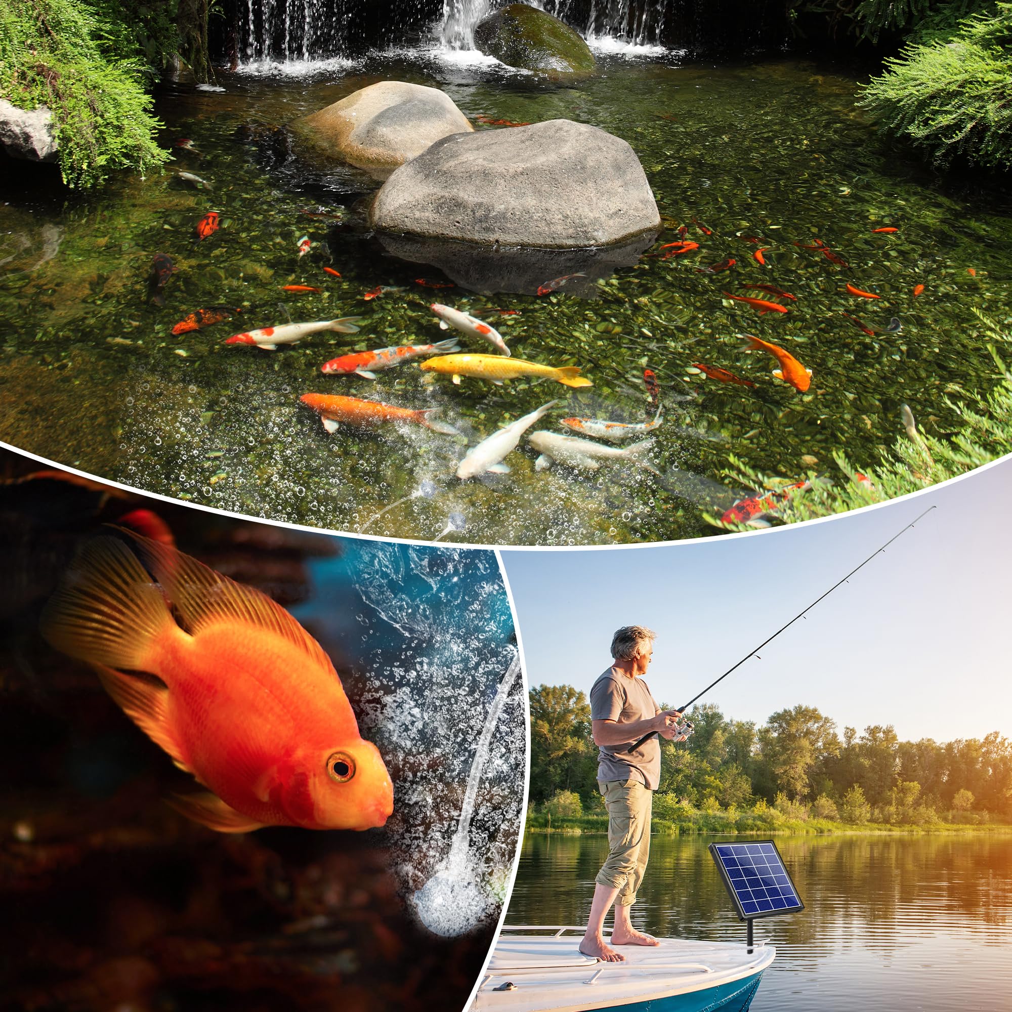 NFESOLAR Solar-Luftsprudler für Teich, 2,5 W Solar-Teichbelüfter für Aquarien