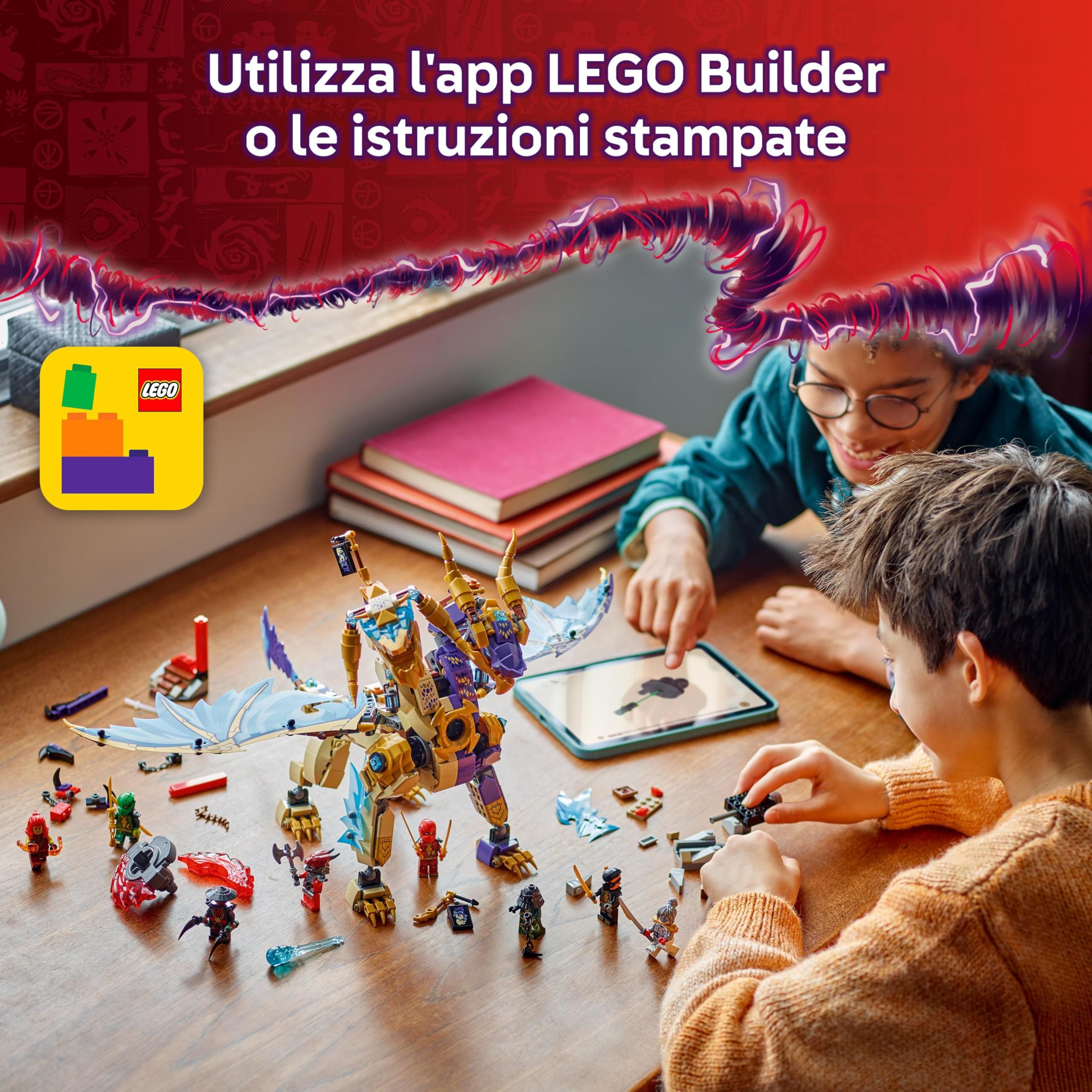 LEGO NINJAGO l’Arco Dragone della Concentrazione, Giocattolo con Drago, 8 Minifigure e Spinner Spinjitzu, Giochi per Bambini e Bambine da 9 Anni, Regalo di Compleanno per fan di Dragons Rising - 71836
