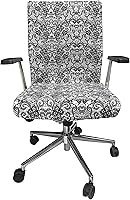 Vista 38 de Ambesonne - Funda para silla de oficina en acuarela, pinceladas abstractas con diseño de lunares, patrón geométrico grunge, fondo moteado, tela