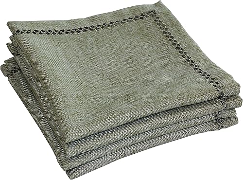 Miniatura 3 de Juego de 4 servilletas de tela bordadas con diseño vintage en blanco