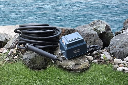 Miniatura 6 de EasyPro LA1 KLC Koi Pond Aeration Kit Compresor de diafragma lineal dual  Estanques de 1000-7500 galones  Tubo de fregadero rápido de 25 pies de