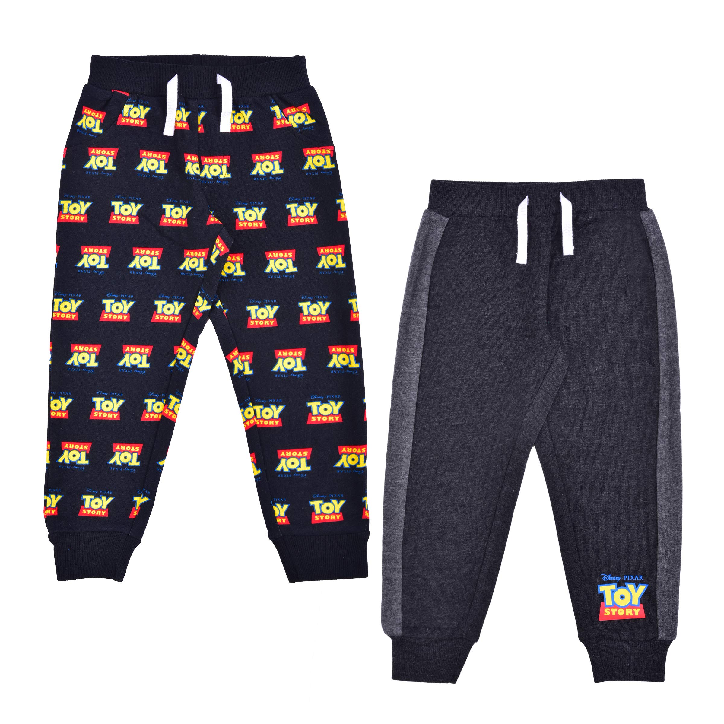 disneyBoy’s Jogger Pants Set, Athletic Sweatpants with Toy Story Print, Grey/Black, Size 5