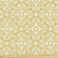 Vista 41 de Lunarable Tela suculenta de The Yard, flores en acuarela estilo pintura coloridas flores de primavera tema de jardinería, tela de microfibra