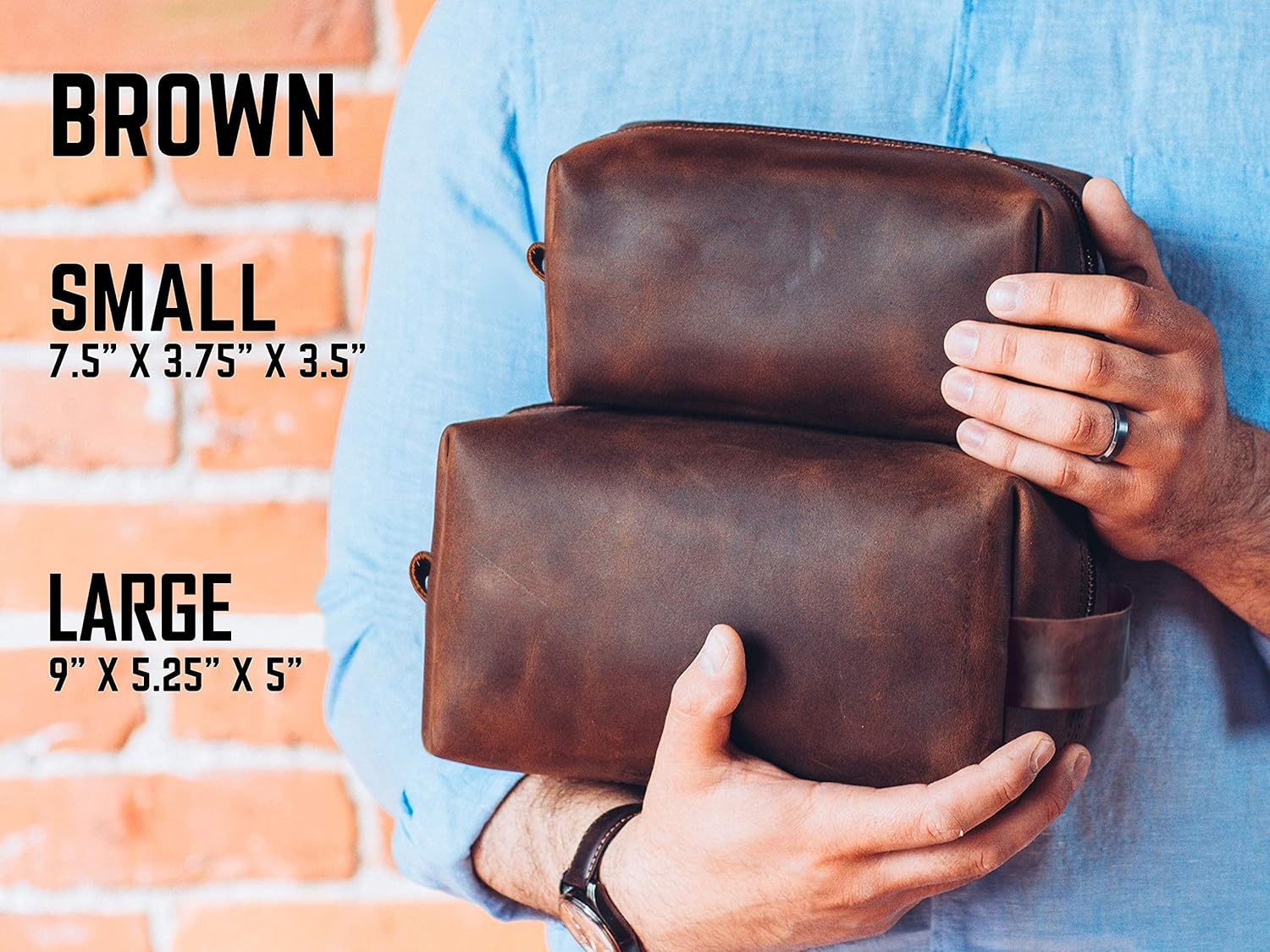 handmade leather dopp kit