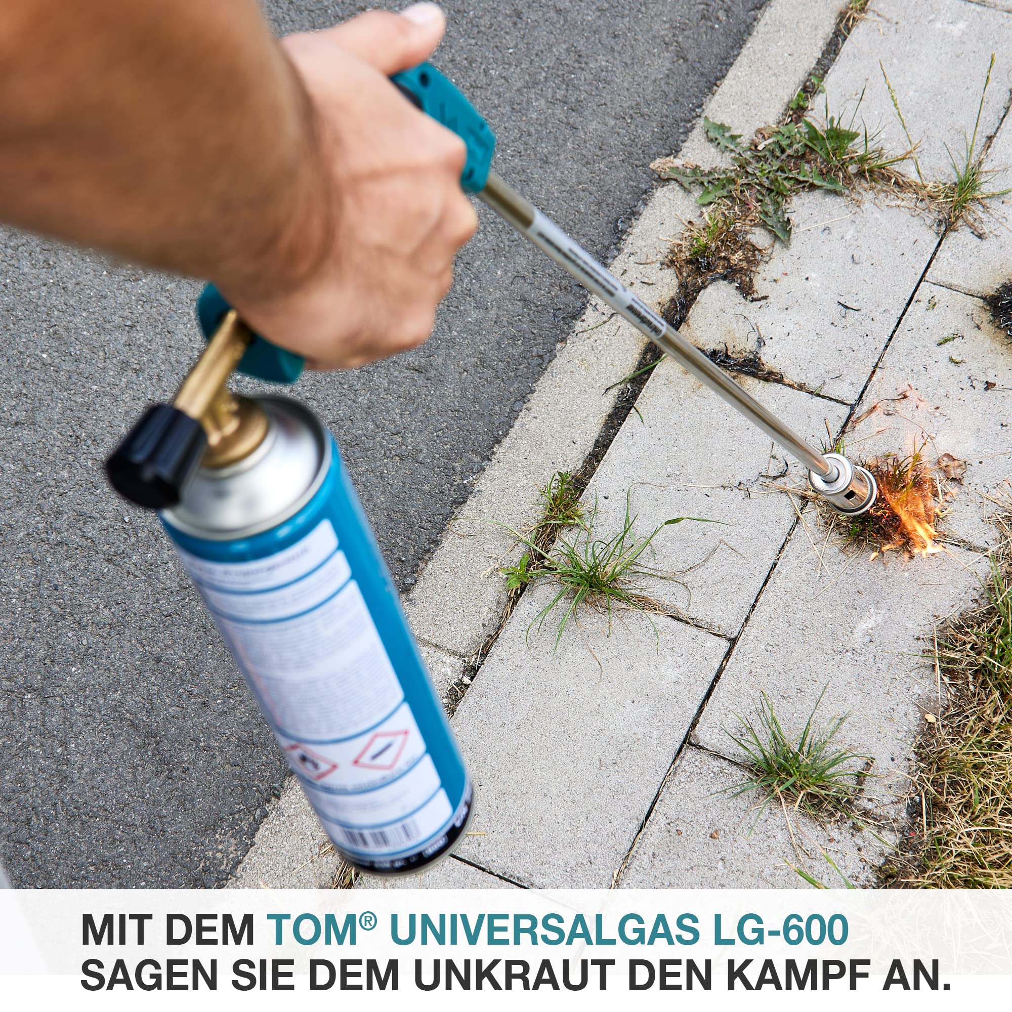 TOM 2 x, 4 x oder 8 x 330 g Universalgas Kartuschen mit Schraubgewinde 600 ml – Propan/Butan Gas Kartuschen LG-600 sind ideal für Unkrautbrenner, Abflämmgerät, Lötbrenner, Gaslampe & Co.