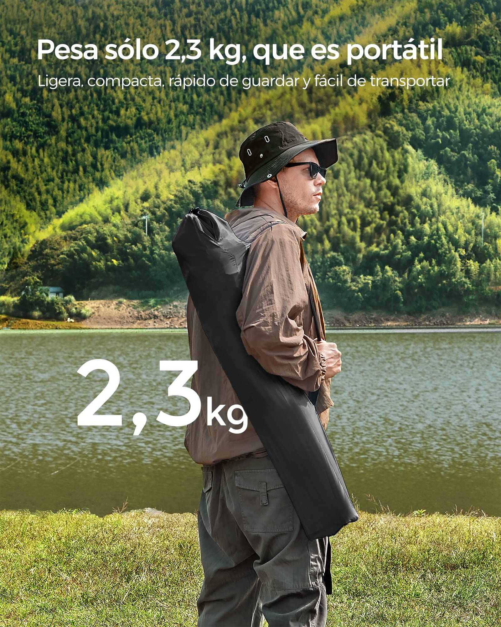 SONGMICS Sillas de Camping Plegables, Juego de 2 sillas al Aire Libre, con reposabrazos, portavasos, portátiles, Capacidad de 120 kg, para Camping, jardín, Pesca, Playa, balcón, Negro GCB01BK